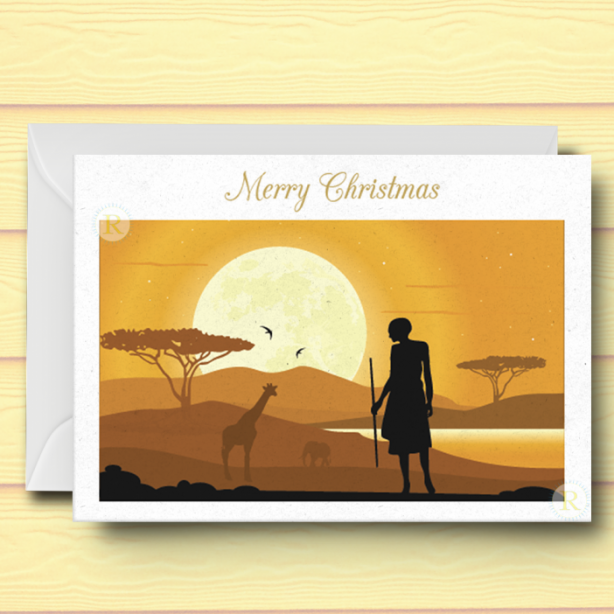 African Christmas Card E4
